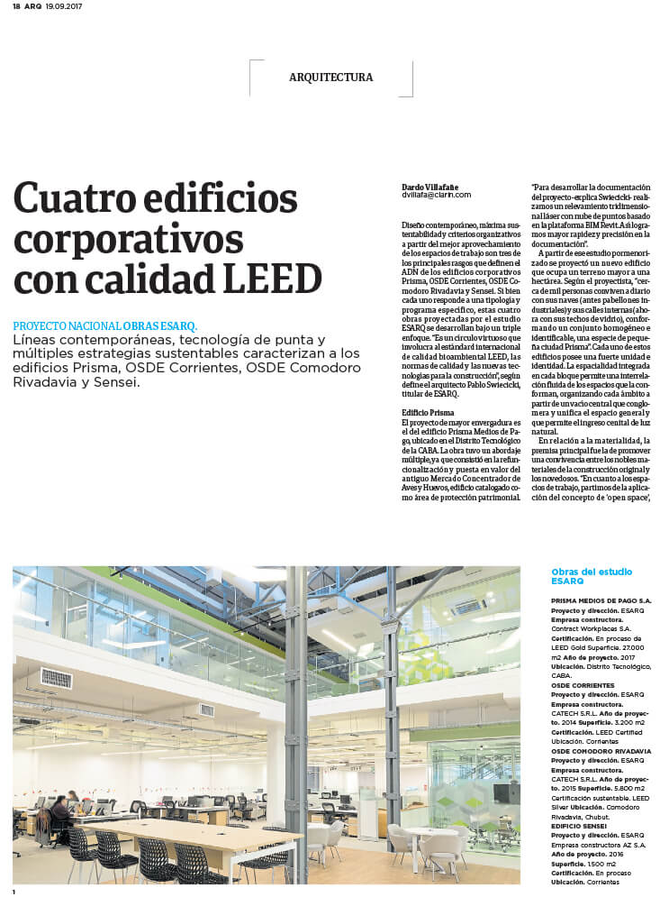 Nota ESARQ, ARQ Clarín, Sole Comunicaciones, Página 18