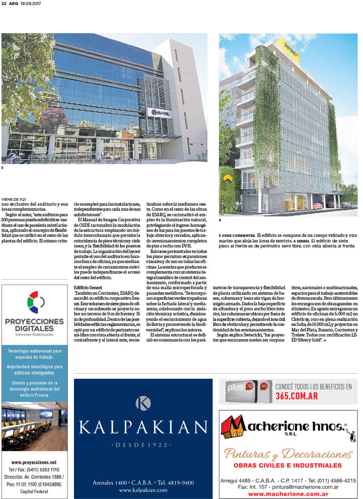 Nota ESARQ, ARQ Clarín, Sole Comunicaciones, Página 22