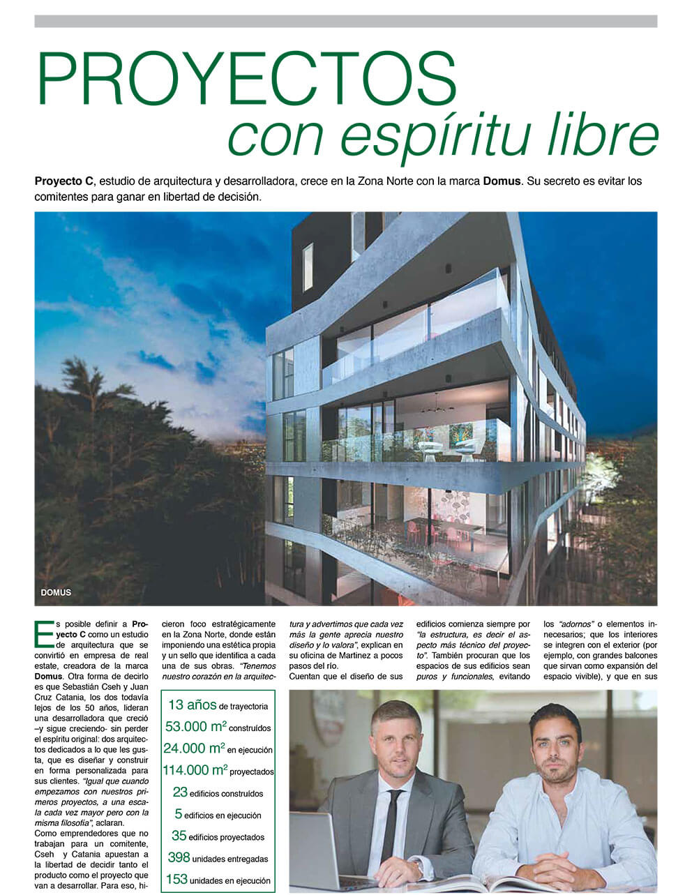 Nota Proyecto C, Página 1, Cronista Real Estate, Sole Comunicaciones