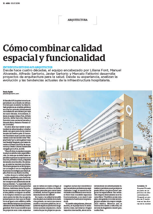 Nota AFS Arquitectos, ARQ Clarín, Sole Comunicaciones, Página 12