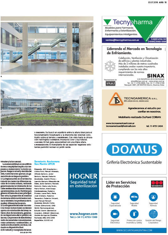 Nota AFS Arquitectos, ARQ Clarín, Sole Comunicaciones, Página 15
