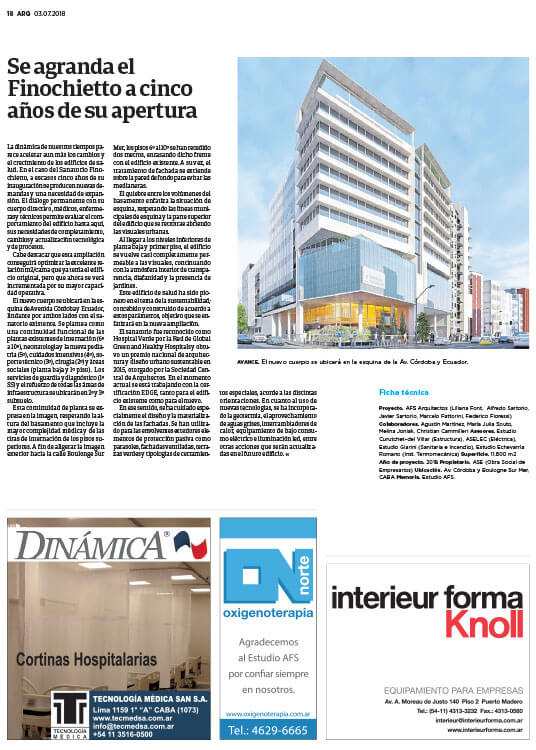 Nota AFS Arquitectos, ARQ Clarín, Sole Comunicaciones, Página 18