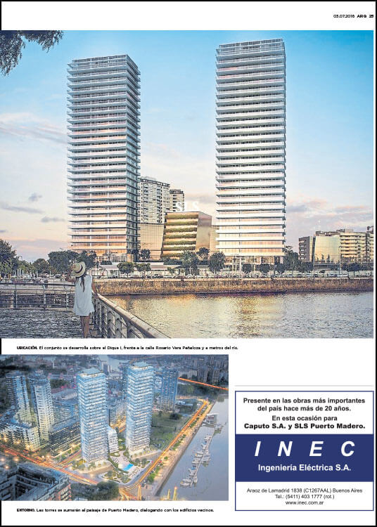 Nota BMA, SLS Lux Puerto Madero, ARQ Clarín, Sole Comunicaciones, Página 25