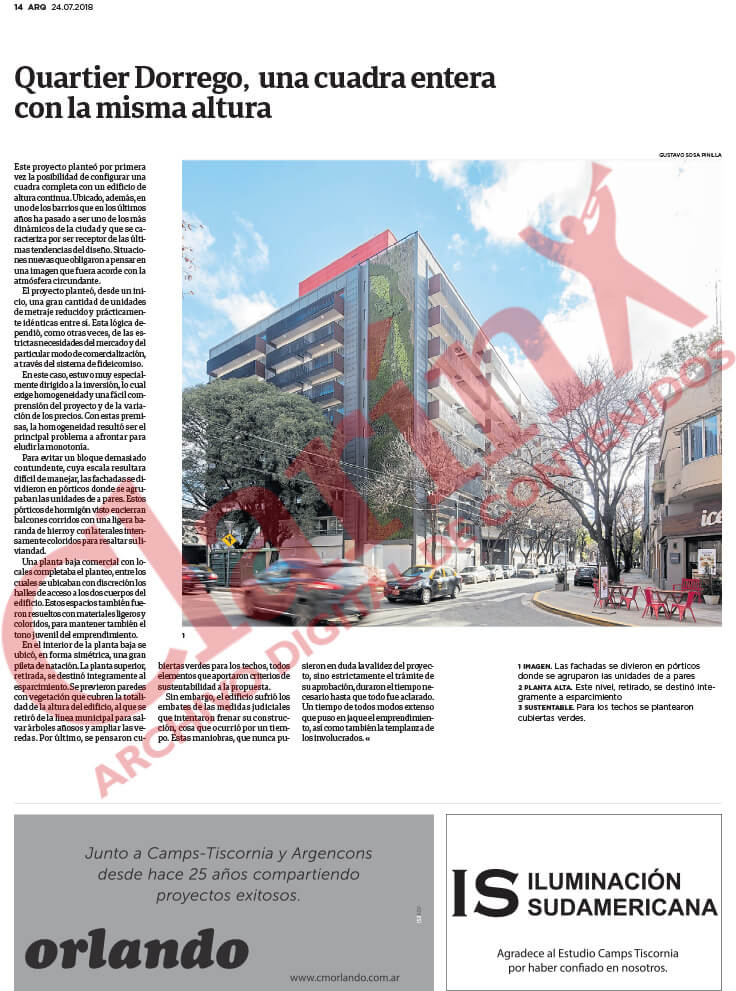 Nota Camps Tiscornia, ARQ Clarín, Sole Comunicaciones, página 14