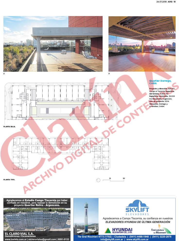 Nota Camps Tiscornia, ARQ Clarín, Sole Comunicaciones, página 15