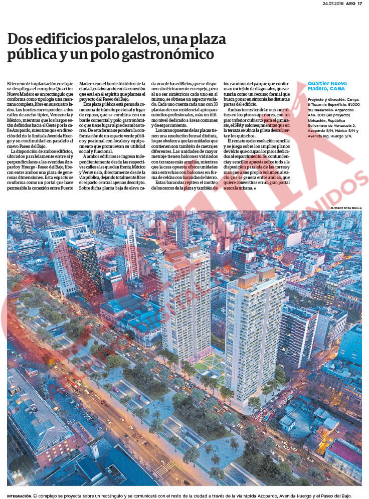 Nota Camps Tiscornia, ARQ Clarín, Sole Comunicaciones, página 17