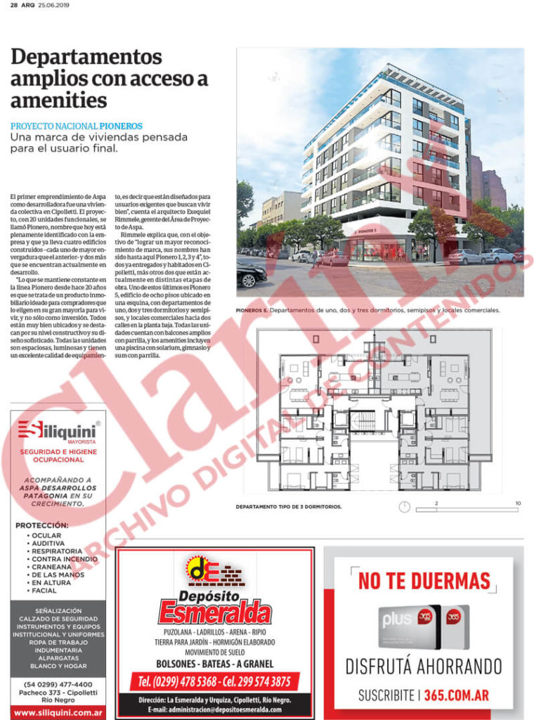 Nota Aspa Desarrollos Patagonia, Arq. Clarín, Sole Comunicaciones, pagina 28