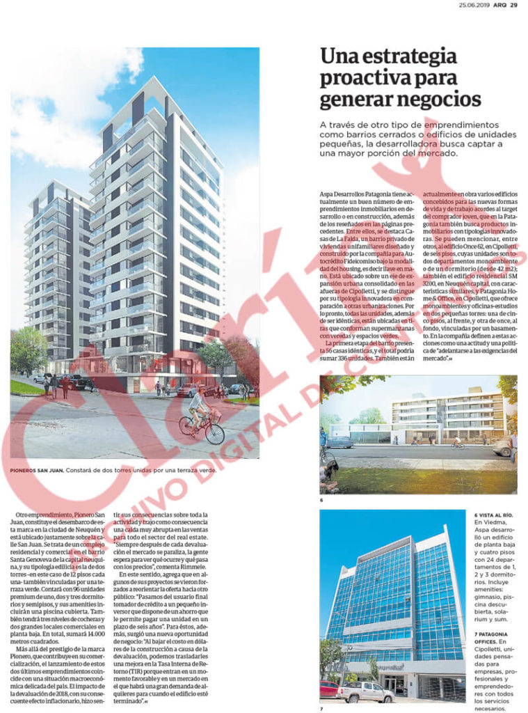 Nota Aspa Desarrollos Patagonia, Arq. Clarín, Sole Comunicaciones, pagina 29