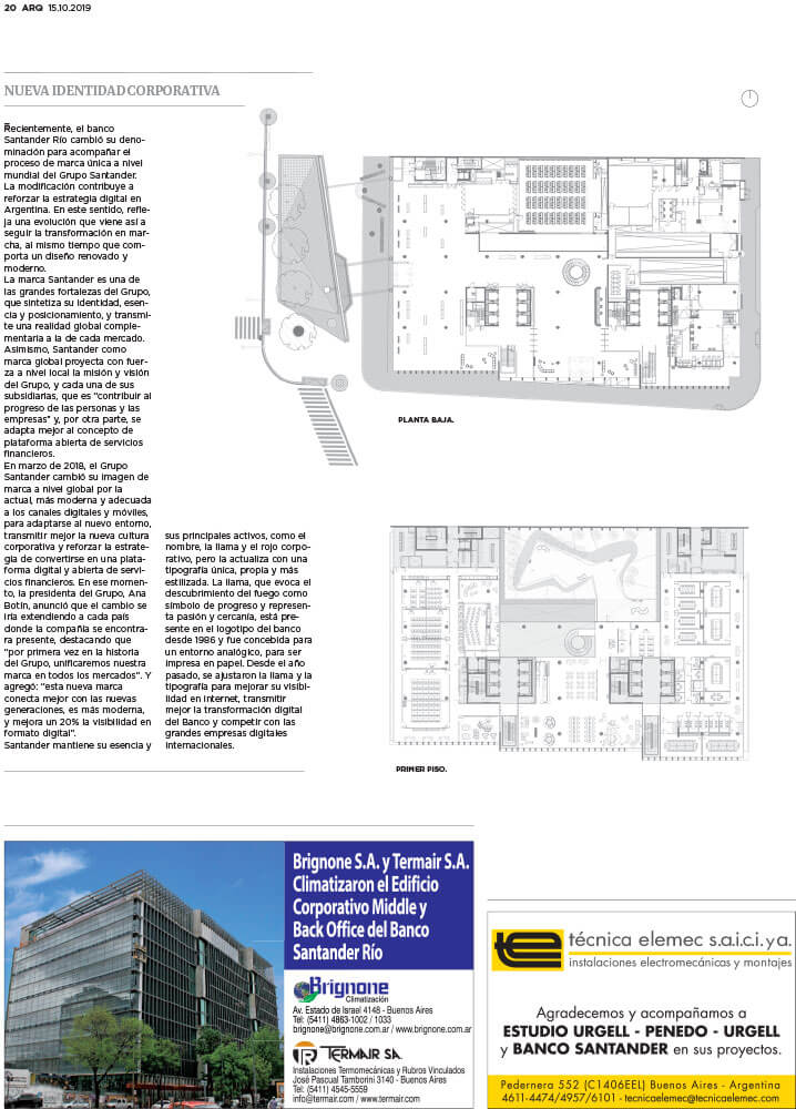 Banco Santander, ARQ Clarín, Página 20
