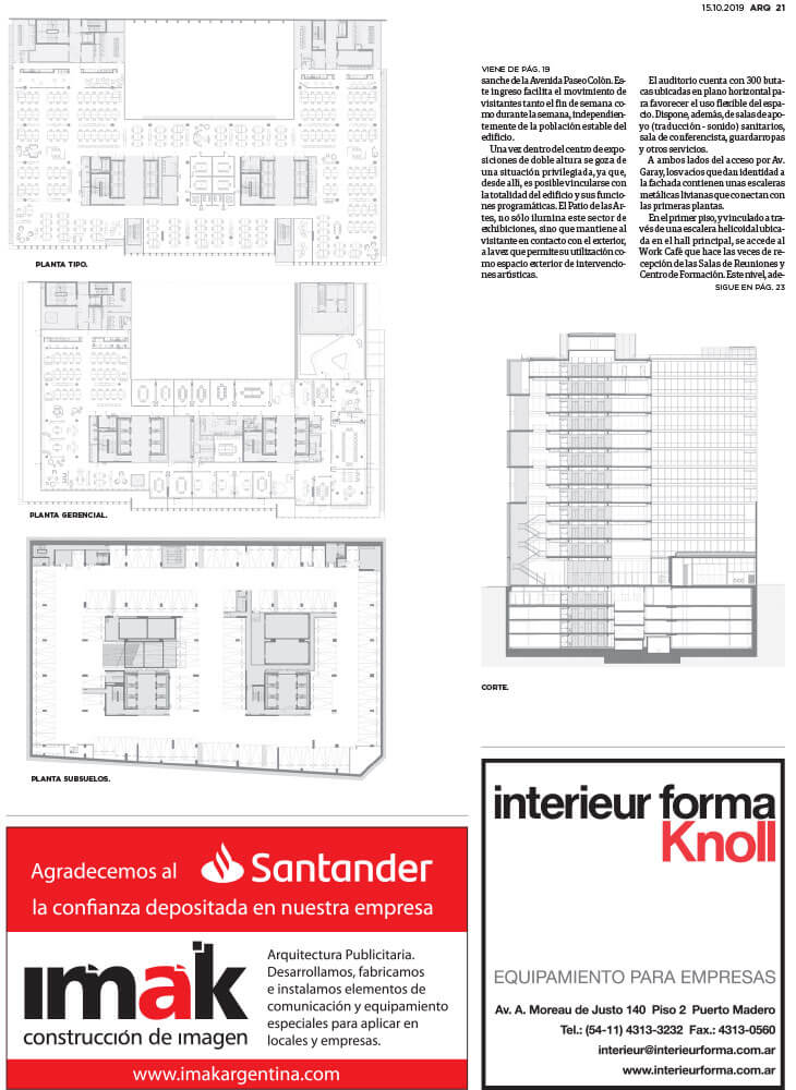 Banco Santander, ARQ Clarín, Página 21