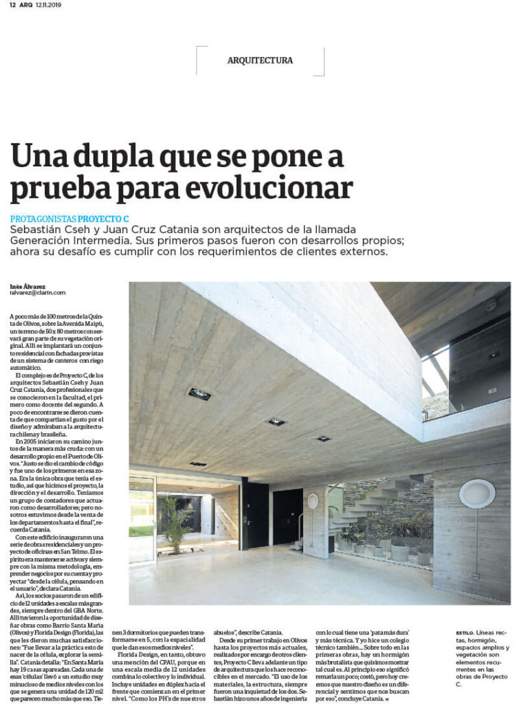 Proyecto C, Arq Clarin, pagina 12