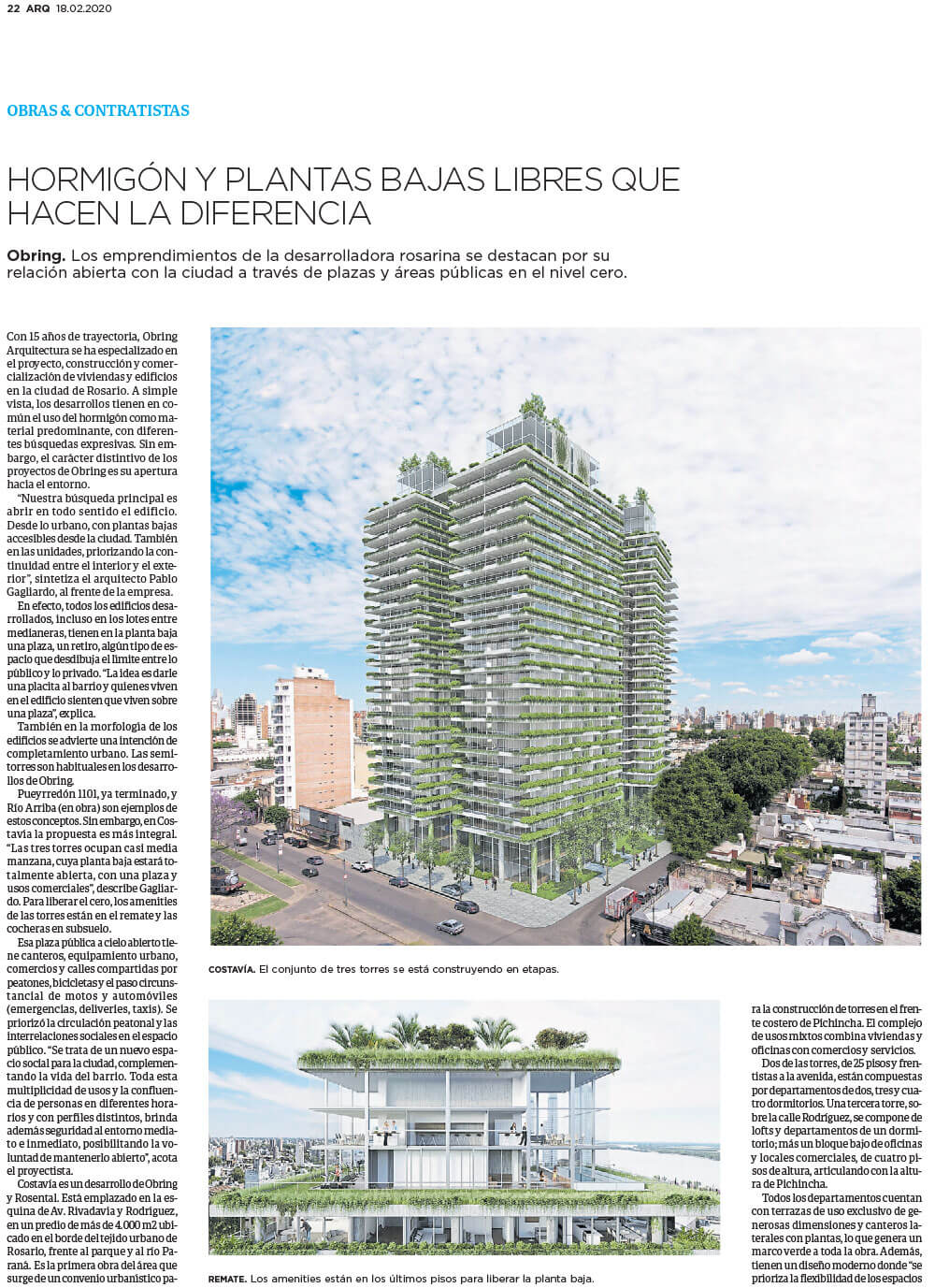 Nota Obring Arq Clarín página 22